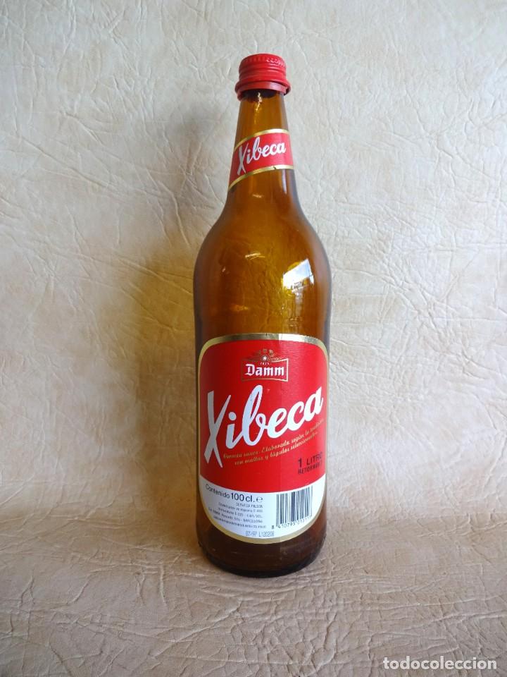 Botellas antiguas: botella de xibeca estrella damm 1 litro - Foto 1