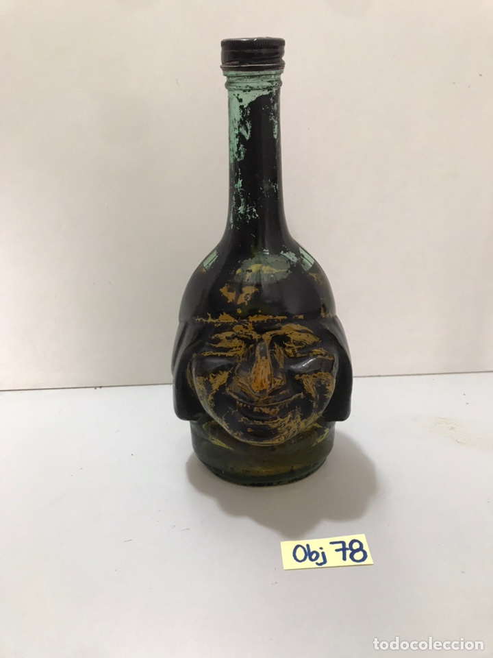 Botellas antiguas: ANTIGUA BOTELLA DE LICOR CON ROSTRO - Foto 1