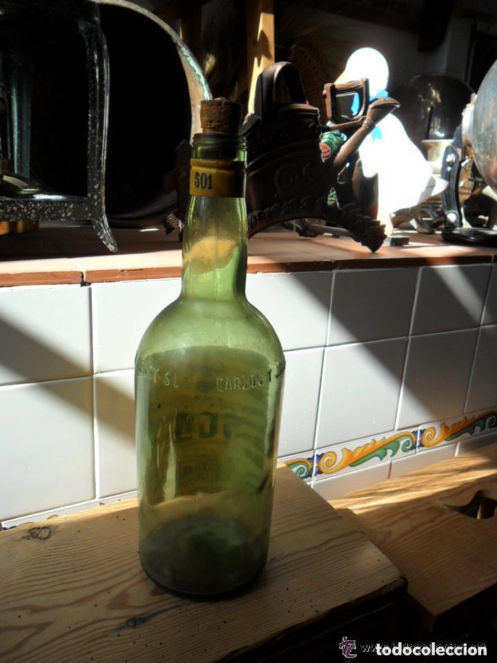 Botellas antiguas: GRAN BOTELLA DE CO&Ntilde;AC 501 VACIA - 2L - Foto 5