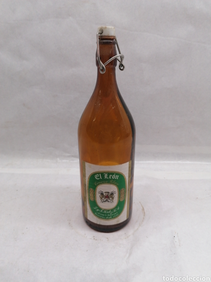 Botellas antiguas: Litrona de cerveza - Foto 1