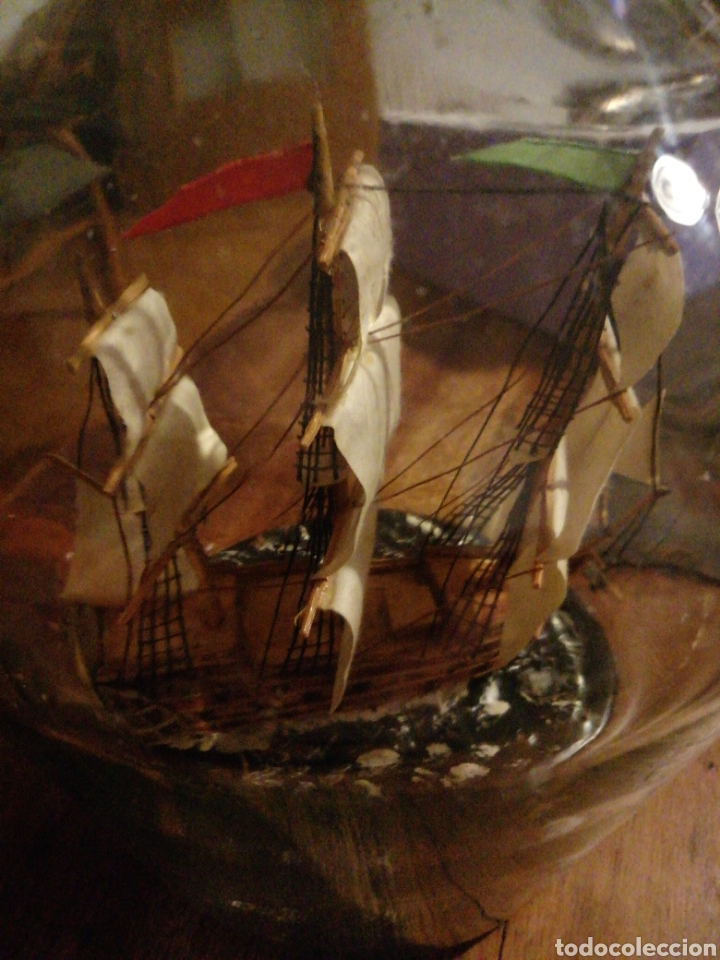 Botellas antiguas: Barco dentro de botella 27 ctm. - Foto 6