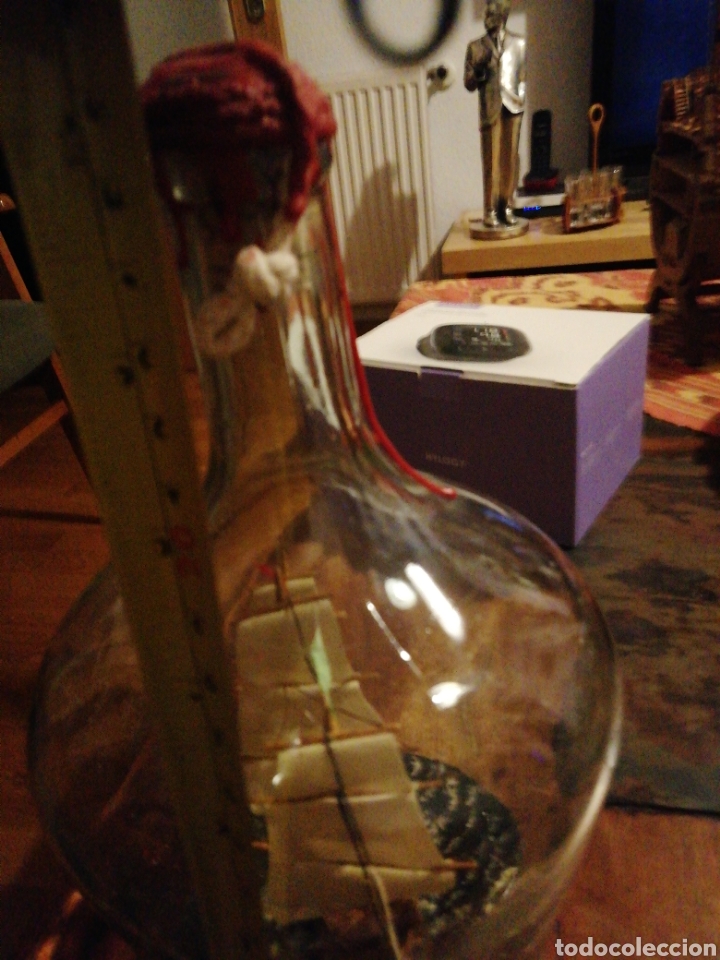 Botellas antiguas: Barco dentro de botella 27 ctm. - Foto 8