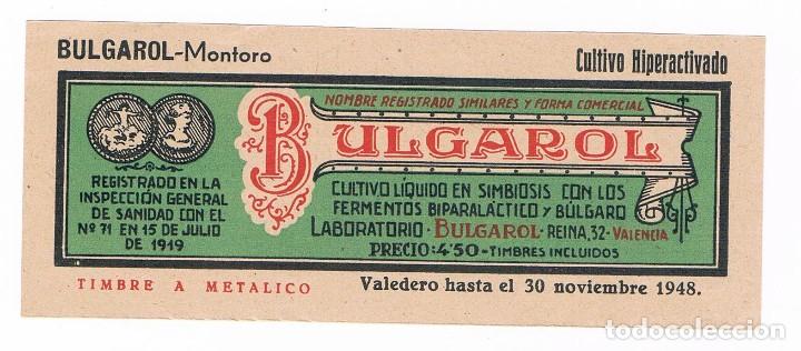 Botellas antiguas: BULGAROL - VALENCIA - 1948 - Foto 1