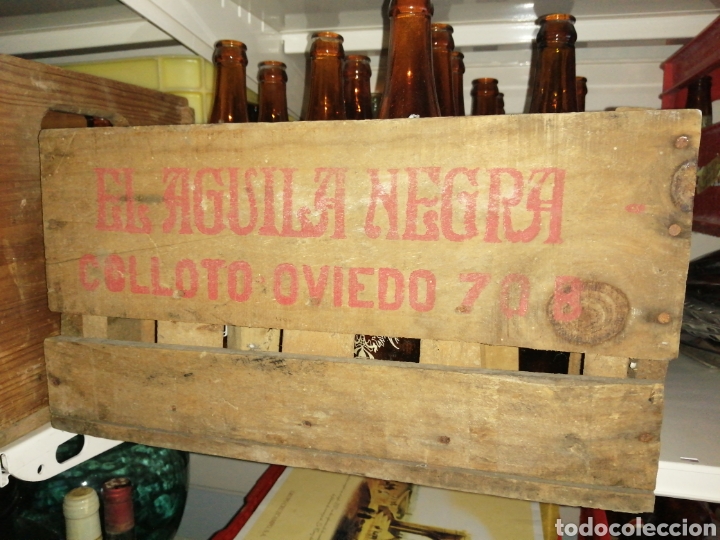 antigua caja de madera con 12 botellas de cerve - Compra venta en  todocoleccion