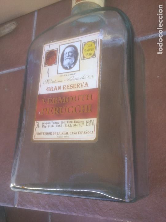 Botellas antiguas: DESCOMUNAL BOTELLA VERMOUTH PERUCHI. 5 LITROS - Foto 4