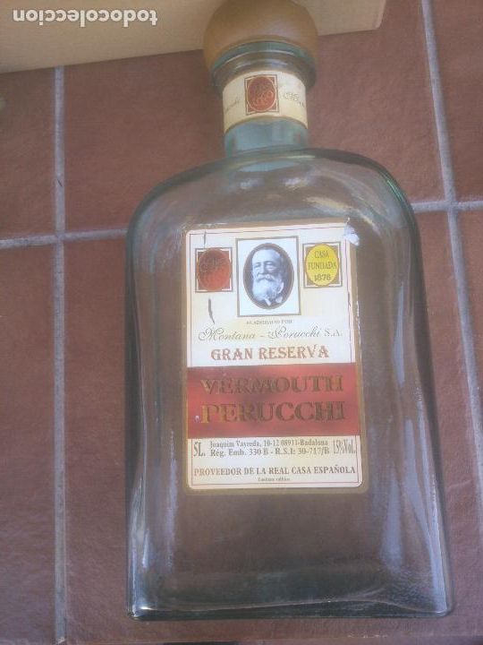 Botellas antiguas: DESCOMUNAL BOTELLA VERMOUTH PERUCHI. 5 LITROS - Foto 1