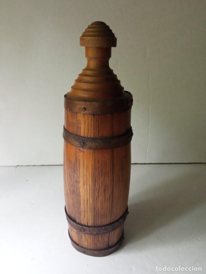 Botellas antiguas: Antigua botella de madera Roble&ntilde;ac brandy co&ntilde;ac - Foto 4