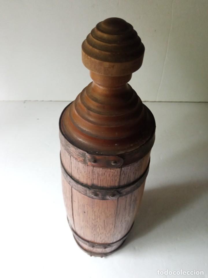 Botellas antiguas: Antigua botella de madera Roble&ntilde;ac brandy co&ntilde;ac - Foto 6