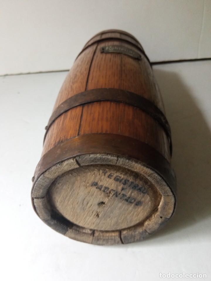 Botellas antiguas: Antigua botella de madera Roble&ntilde;ac brandy co&ntilde;ac - Foto 7