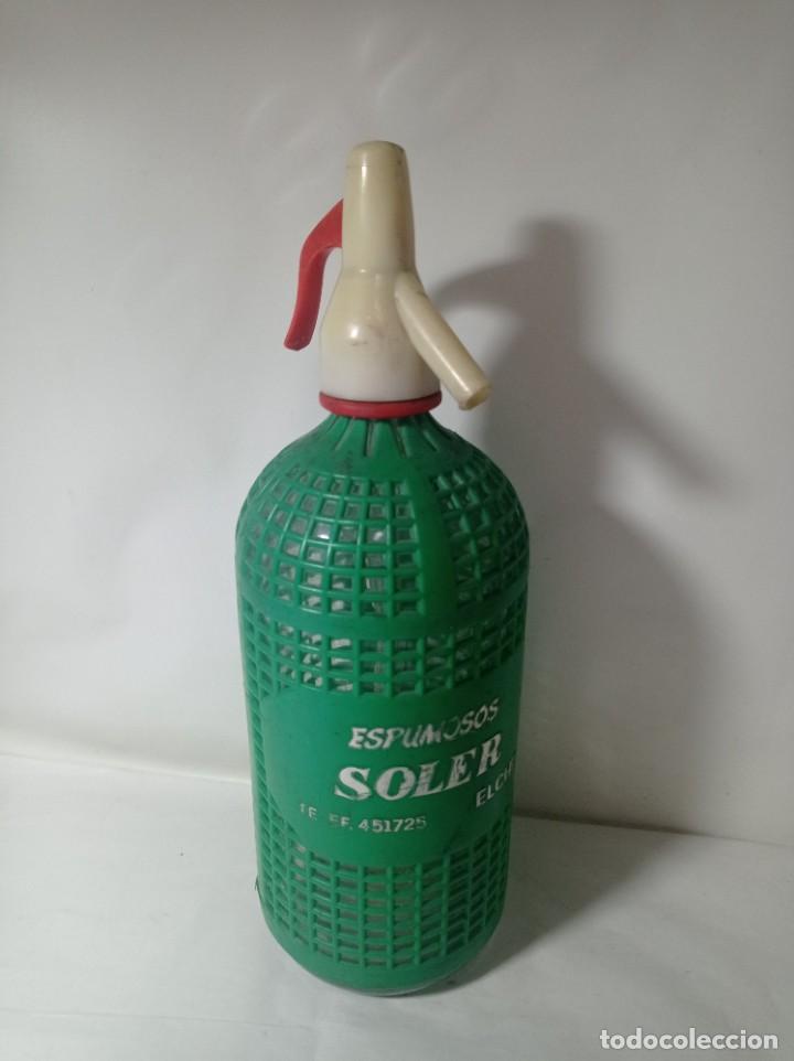 Botellas antiguas: Antiguo sif&oacute;n espumosos Soler Elche - Foto 1