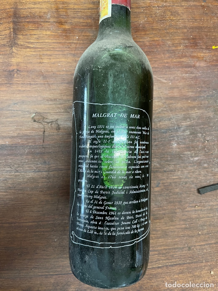 Botellas antiguas: Botella de vino Sin abrir de Malgrat de Mar - Foto 5