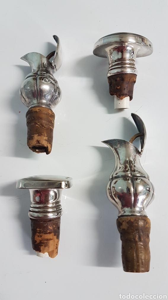 Botellas antiguas: 4 TAPONES DE BOTELLA ANTIGUOS - Foto 1