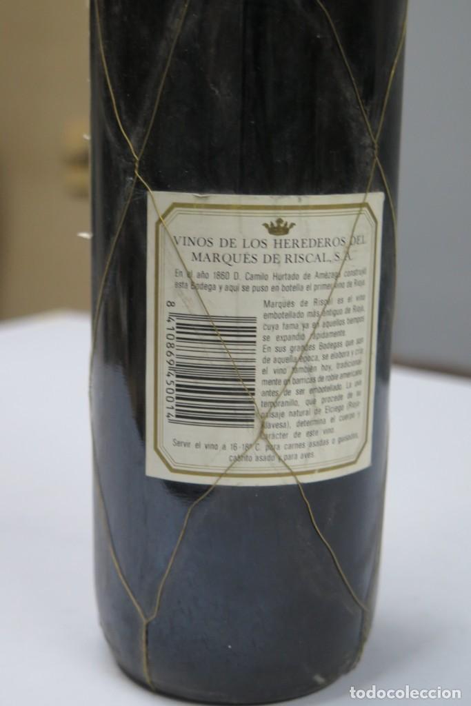 Botellas antiguas: BOTELLA. MARQUES DE RISCAL. 1983. RIOJA - Foto 3