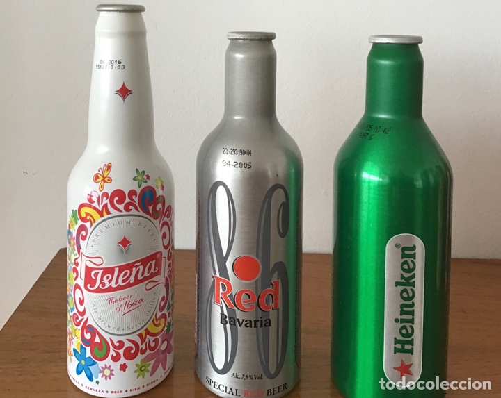 Bottiglie antiche: Botellines cerveza met&aacute;licos precio unidad