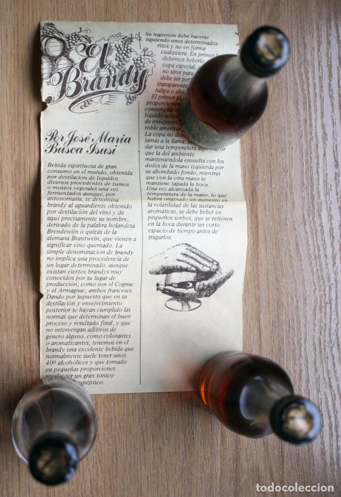 Botellas antiguas: TRES BOTELLINES BRANDY RESERVA GOITISOLO - Foto 4