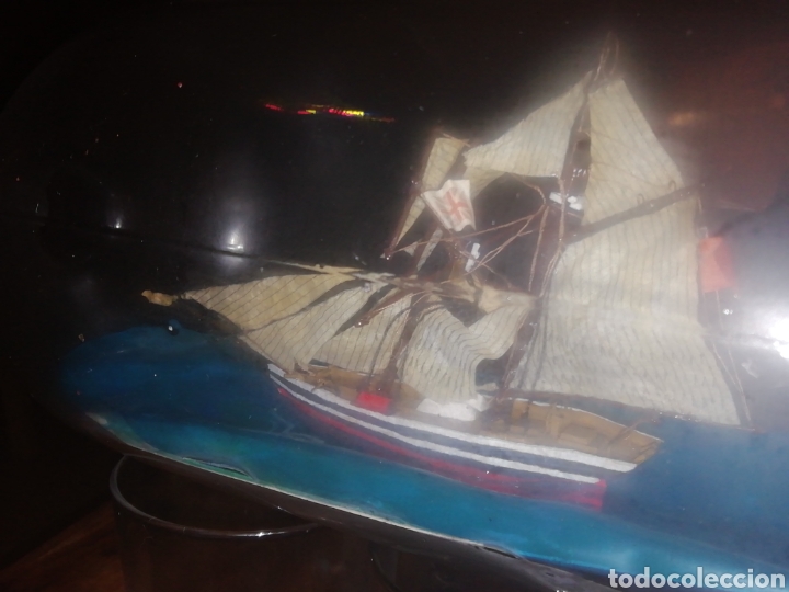 Botellas antiguas: Botella con barco para restaurar - Foto 3