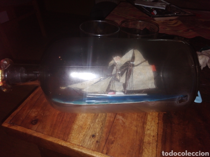 Botellas antiguas: Botella con barco para restaurar - Foto 4