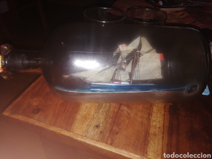 Botellas antiguas: Botella con barco para restaurar - Foto 5