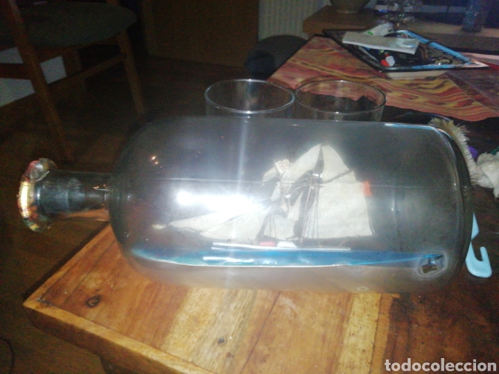 Botellas antiguas: Botella con barco para restaurar - Foto 6