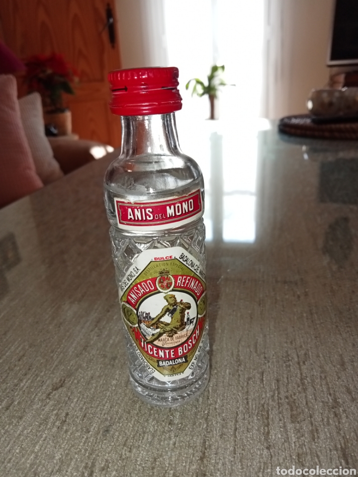 Botellas antiguas: Botellita de An&iacute;s del Mono