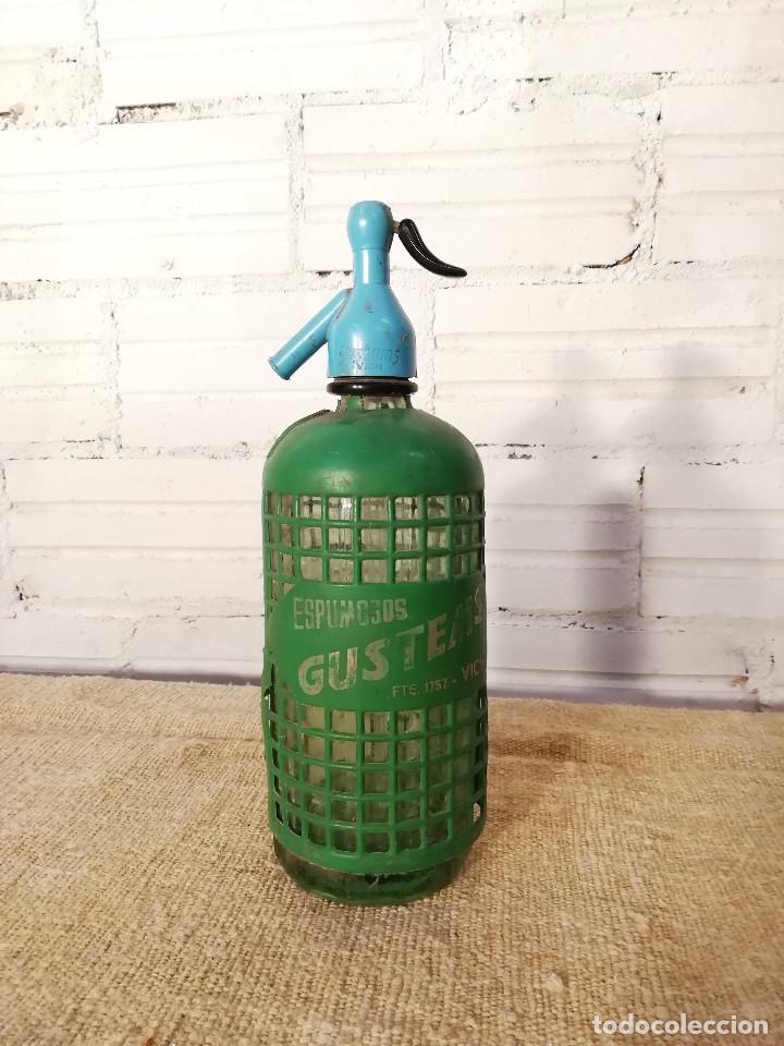 Botellas antiguas: Sif&oacute;n antiguo Gustems (Vic) - Foto 1