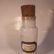Botellas antiguas: FRASCO DE FARMACIA GLUCONATO CÁLCICO // CON CONTENIDO