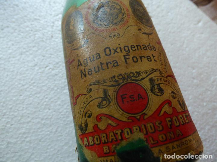 Botellas antiguas: Agua oxigenada,Foret. - Foto 2