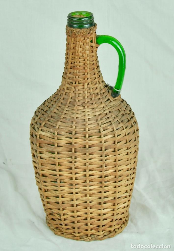Botellas antiguas: Botella forrada de mimbre - Foto 7