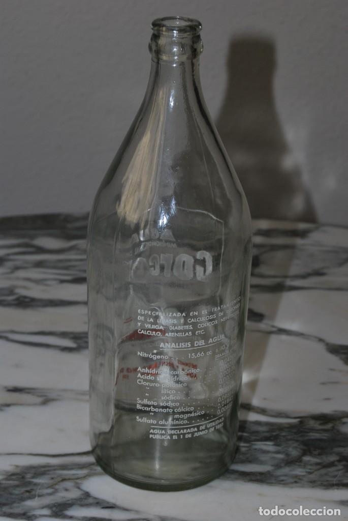 Botellas antiguas: BOTELLA DE CRISTAL DE AGUA DE CORCONTE - CANTABRIA - Foto 4