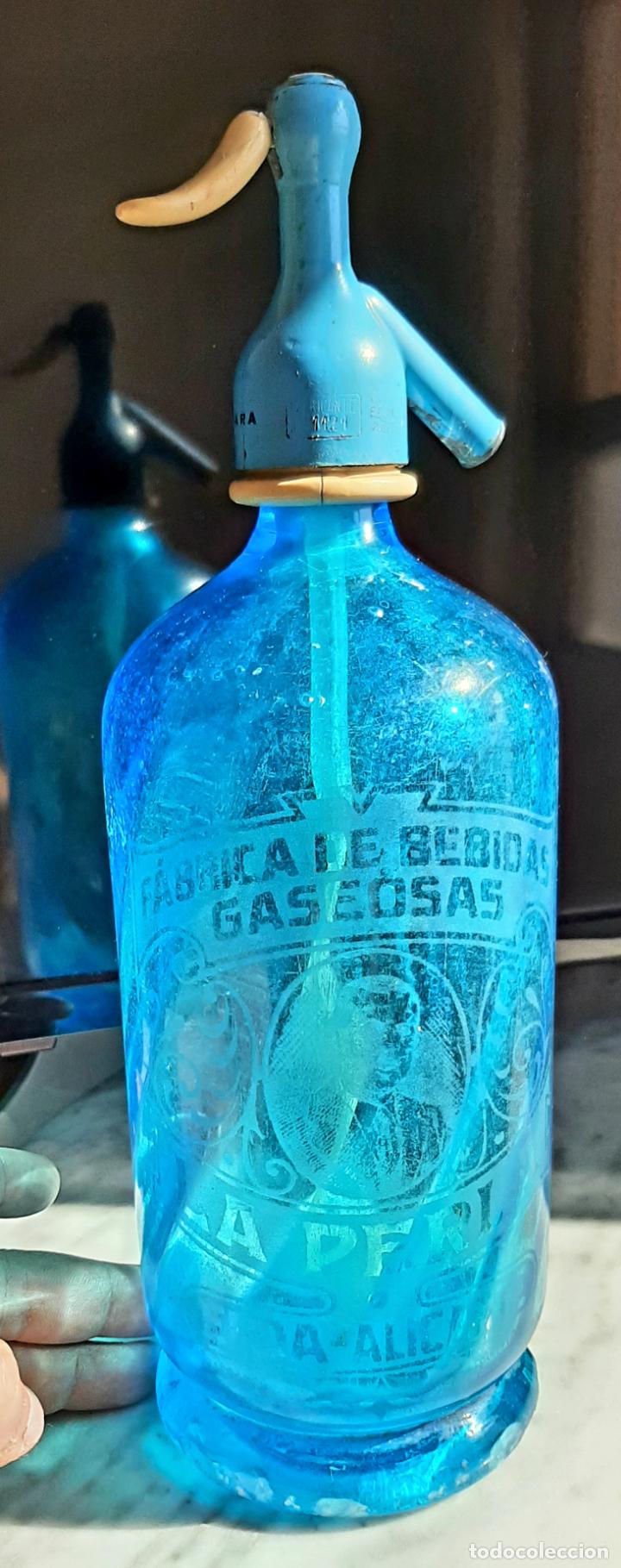 corriente comodidad bueno rara botella antigua cristal azul sifon fabrica - Comprar Botellas antiguas  en todocoleccion - 319434893