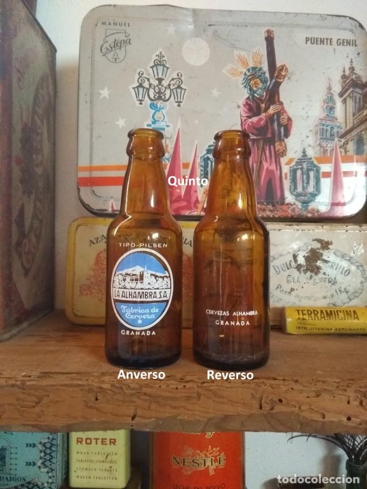 Botellas antiguas: botella alhambra tercio - Foto 1