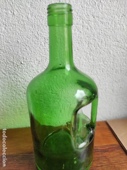 Botellas antiguas: Botella verde con asa - Foto 3