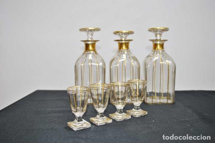 Botellas antiguas: JUEGO DE LICORERAS BOTELLAS DE LICOR - Foto 3