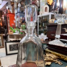 Botellas antiguas: BONITA BOTELLA DE CRISTAL - MEDIDA TOTAL 27 CM