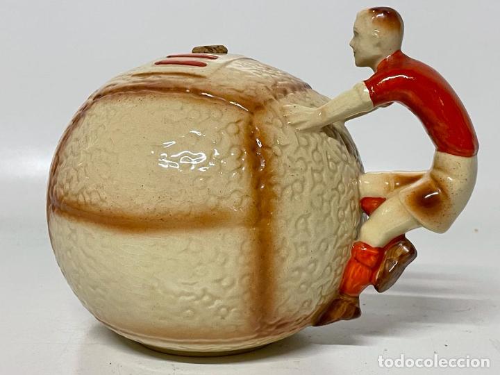 Botellas antiguas: CURIOSA BOTELLA EN FORMA DE BALON (VAC&Iacute;A) - Foto 3