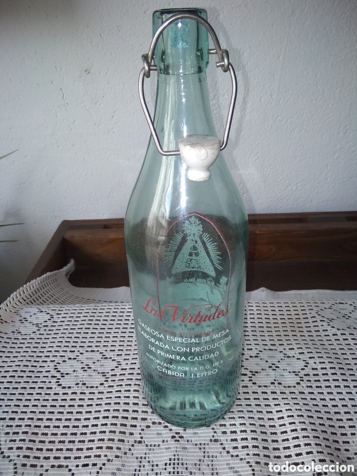 Botellas antiguas: GASEOSA NUESTRA SE&Ntilde;ORA DE LAS VIRTUDES - Foto 2