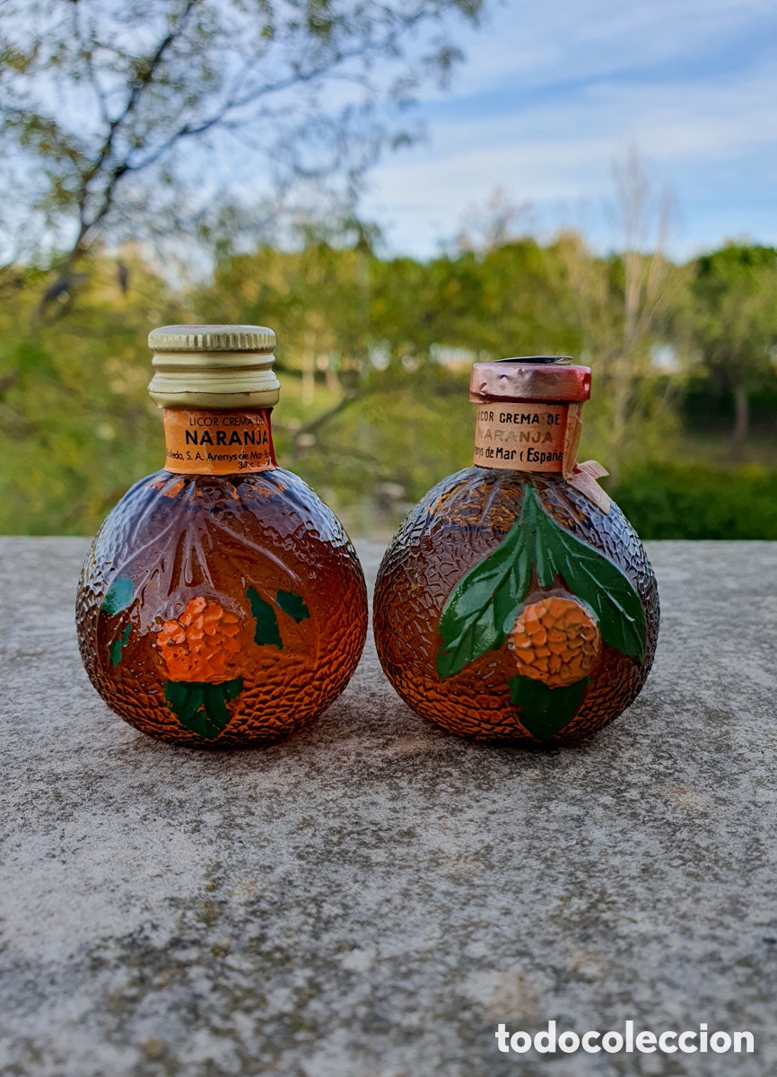 Botellas antiguas: 2 Mini-Botella Licor de Naranja Antiguas - Foto 1