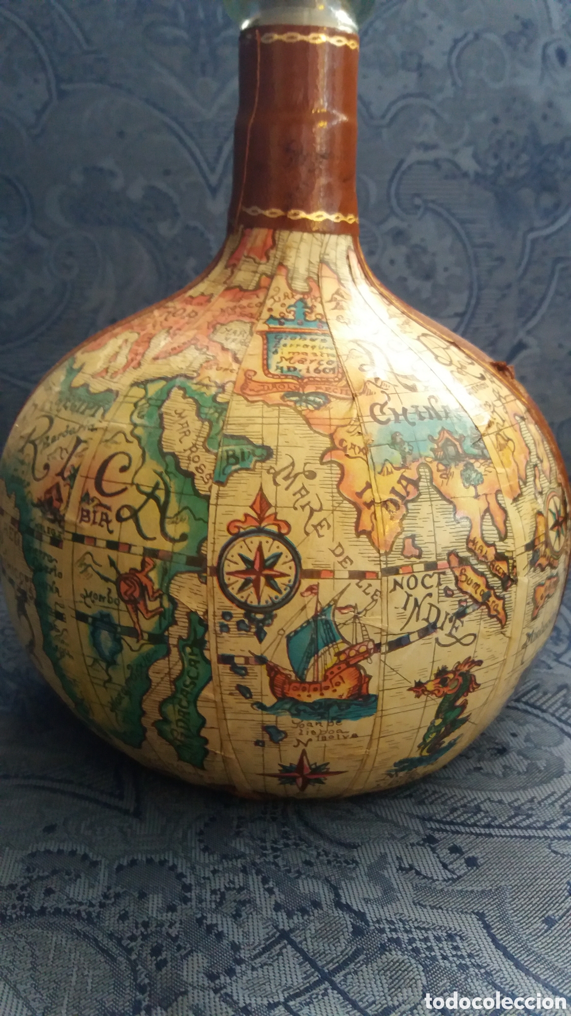 Botellas antiguas: Botella italiana decorada a mano - Foto 5