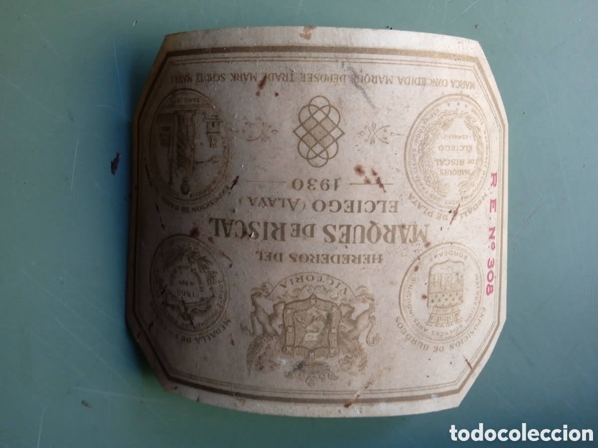 Botellas antiguas: MARQUES DE RISCAL - A&Ntilde;O 1930 - - Foto 8