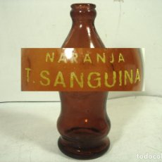 Botellas antiguas: NARANJA T.SANGUINA GOMEZ BENETUSSER-CON CAFE- BOTELLA CRISTAL 16 CMS -ESPUMOSOS GAL MADRID-ANTIGUA