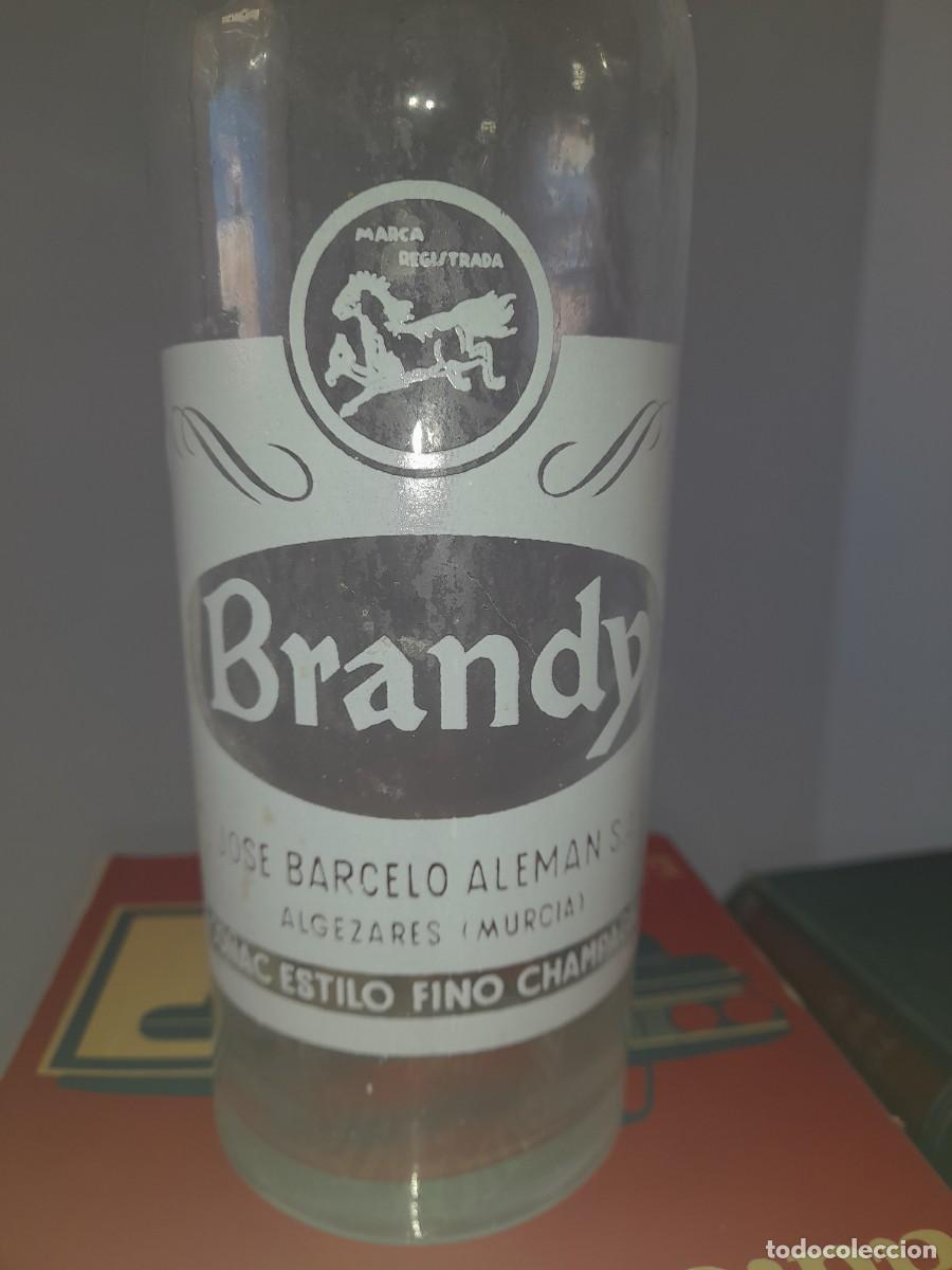 Botellas antiguas: Botella serigrafiada Brandy Jos&eacute; Barcelo Alem&aacute;n co&ntilde;ac - Foto 1