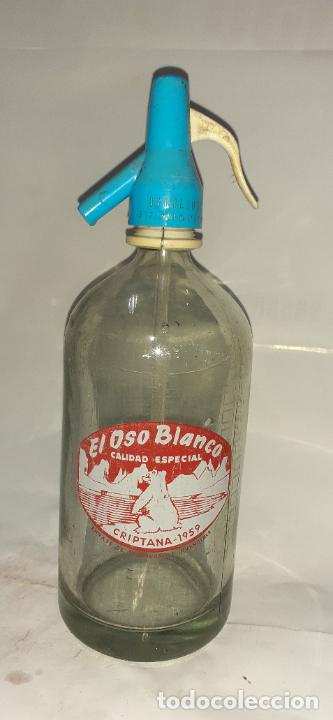 Botellas antiguas: SIF&Oacute;N OSO BLANCO DE CAMPO DE CRIPTANA - Foto 1