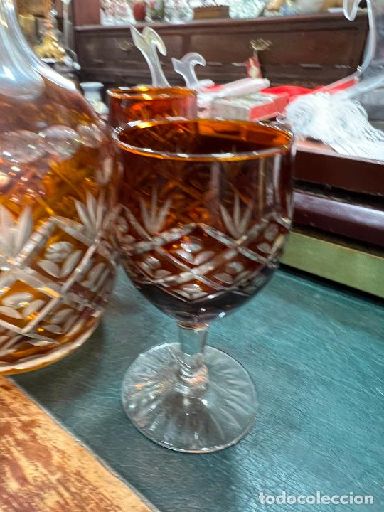 Botellas antiguas: ESPECTACULAR CONJUNTO DE BOTELLA Y COPAS DE CRISTAL DE ROCA - - Foto 7