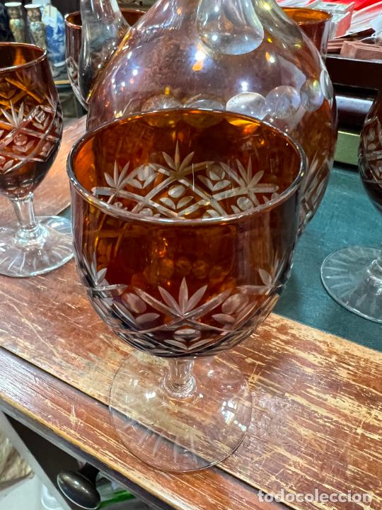 Botellas antiguas: ESPECTACULAR CONJUNTO DE BOTELLA Y COPAS DE CRISTAL DE ROCA - - Foto 8