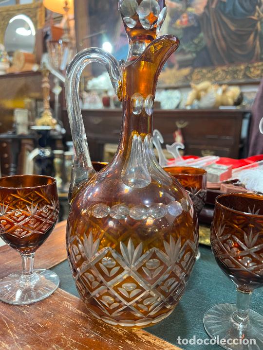 Botellas antiguas: ESPECTACULAR CONJUNTO DE BOTELLA Y COPAS DE CRISTAL DE ROCA - - Foto 9