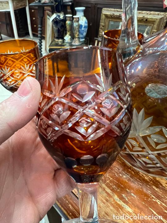 Botellas antiguas: ESPECTACULAR CONJUNTO DE BOTELLA Y COPAS DE CRISTAL DE ROCA - - Foto 10