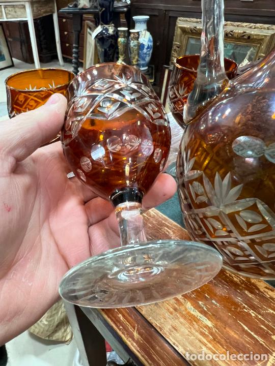 Botellas antiguas: ESPECTACULAR CONJUNTO DE BOTELLA Y COPAS DE CRISTAL DE ROCA - - Foto 11