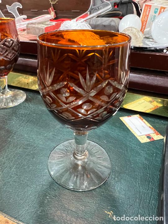Botellas antiguas: ESPECTACULAR CONJUNTO DE BOTELLA Y COPAS DE CRISTAL DE ROCA - - Foto 14
