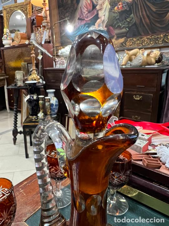 Botellas antiguas: ESPECTACULAR CONJUNTO DE BOTELLA Y COPAS DE CRISTAL DE ROCA - - Foto 15