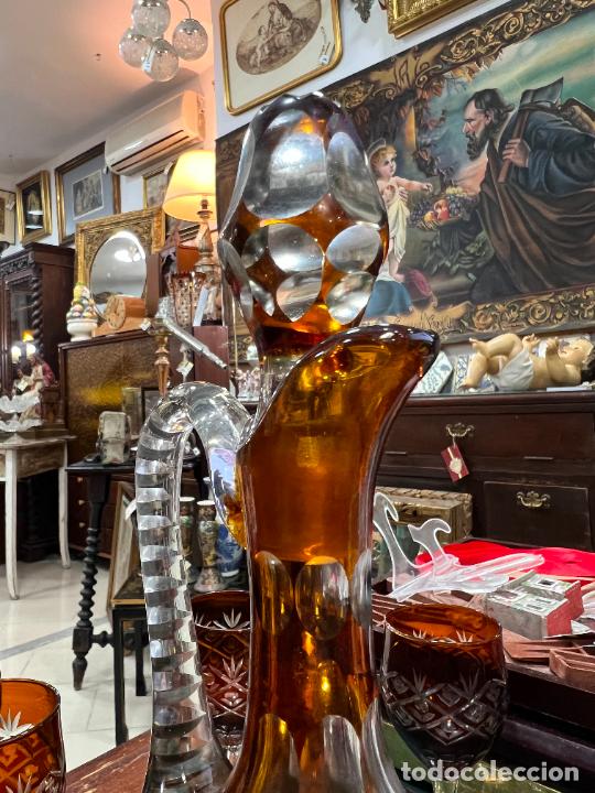 Botellas antiguas: ESPECTACULAR CONJUNTO DE BOTELLA Y COPAS DE CRISTAL DE ROCA - - Foto 16